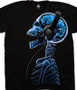 Musica Skelephones Black T-Shirt Tee Liquid Blue