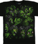 Dark Fantasy Zombie Pile Black T-Shirt Tee Liquid Blue