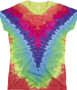 Unprinted Rainbow V Unprinted Juniors Long Length Tie Dye T-Shirt Tee Liquid Blue