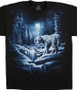 Exotic Wildlife Snow Tiger Black T-Shirt Tee Liquid Blue