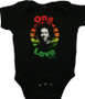 Bob Marley One Love Black Onesie