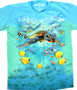 Aquatic Sea Turtles Tie-Dye T-Shirt Tee Liquid Blue