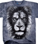 Exotic Wildlife Lion Glare Tie-Dye T-Shirt Tee Liquid Blue