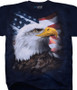 Americana American Bald Eagle Tie-Dye T-Shirt Tee Liquid Blue