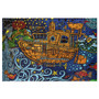 Steampunk Tugboat 3D Tapestry