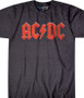 AC/DC Vintage Logo Dark Heather Poly-Cotton T-Shirt Tee Liquid Blue