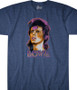 David Bowie Ziggy Medallion Dark Blue Heather Poly-Cotton T-Shirt Tee Liquid Blue