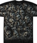 Skulls All Over Skulls Black T-Shirt Tee Liquid Blue