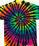 Spiral Rainbow Black Unprinted Tie-Dye T-Shirt Tee Liquid Blue Spiral Rainbow Black Unprinted Tie-Dye T-Shirt Tee Liquid Blue