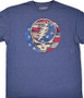 Grateful Dead USA Distressed SYF Blue Heather Poly-Cotton T-Shirt Tee Liquid Blue