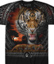 Exotic Wildlife Tribal Tiger Black T-Shirt Tee Liquid Blue