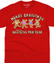 Dancin' Gingerbread Bears Youth Red T-Shirt Tee Liquid Blue