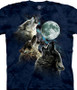 Three Wolf Moon Classic Cotton T-Shirt by The Mountain - Blue