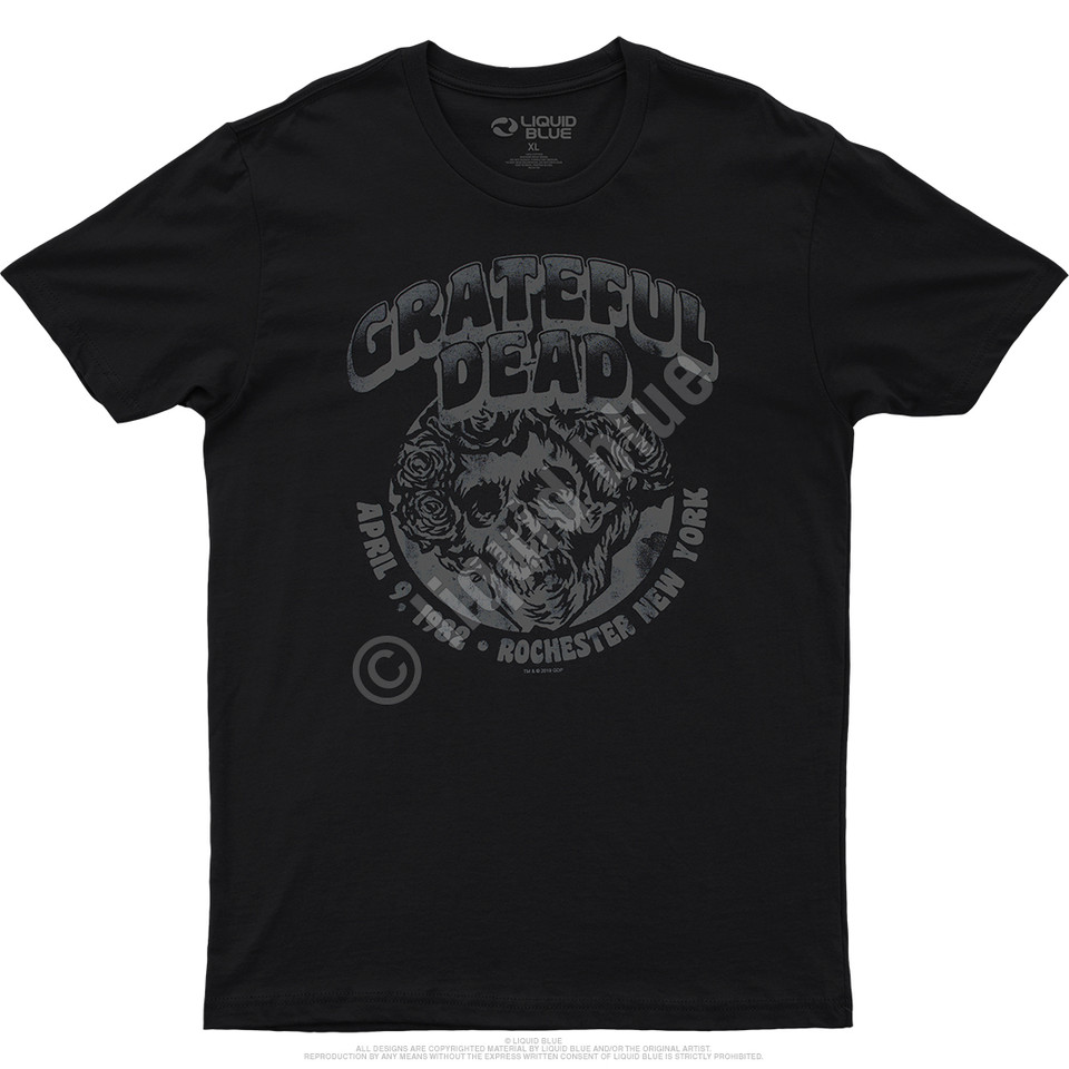 Grateful Dead Rochester 82 Grey Athletic T-Shirt Tee Liquid Blue