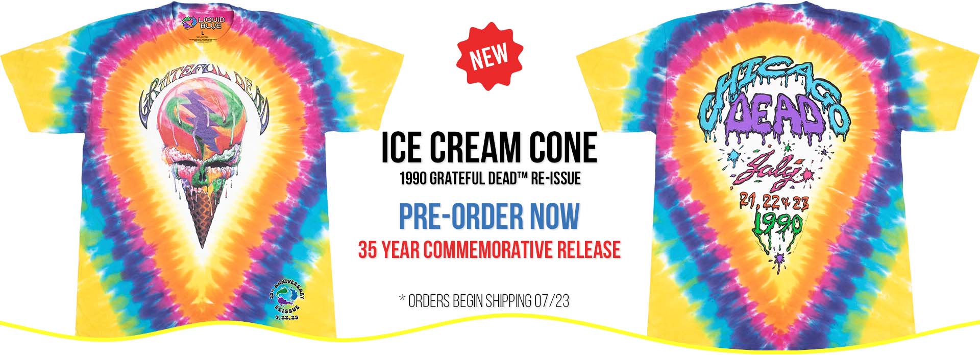 Grateful Dead Ice Cream Cone 1990 Re-Issue PRE-ORDER NOW
