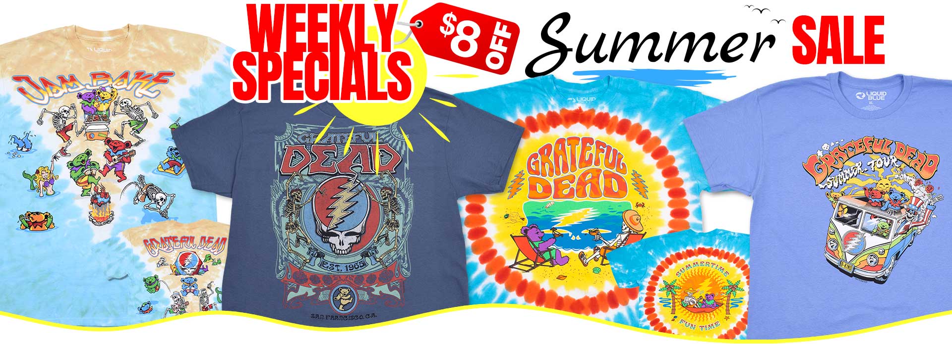The World's Best Tie-Dyes T-Shirts Tees - Liquid Blue