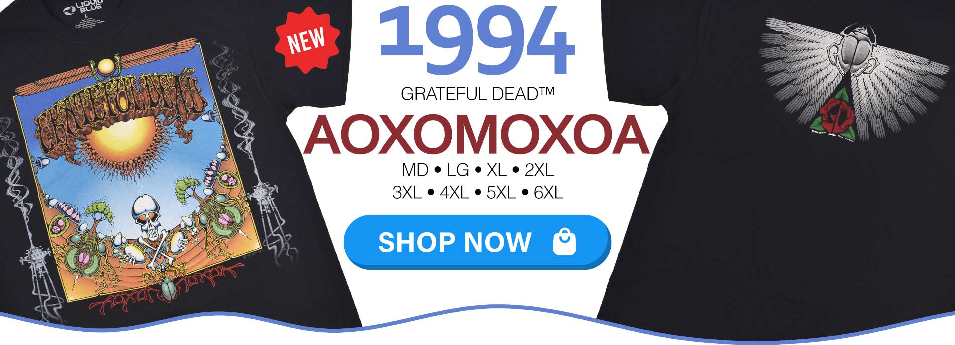 NEW 1994 Re-Issue Grateful Dead Aoxomoxoa 2 sided printed Black Tee