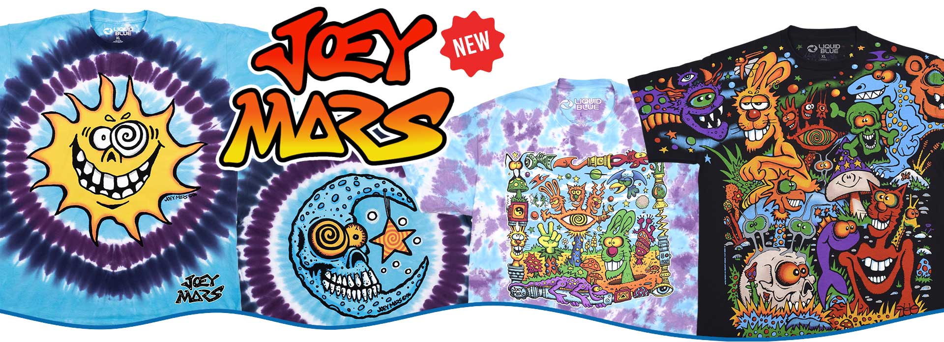 NEW Joey Mars Tie-Dye Tees Mars Garden, Mars Sun Moon &amp; Zidzoii All Over Printed Black Tee!