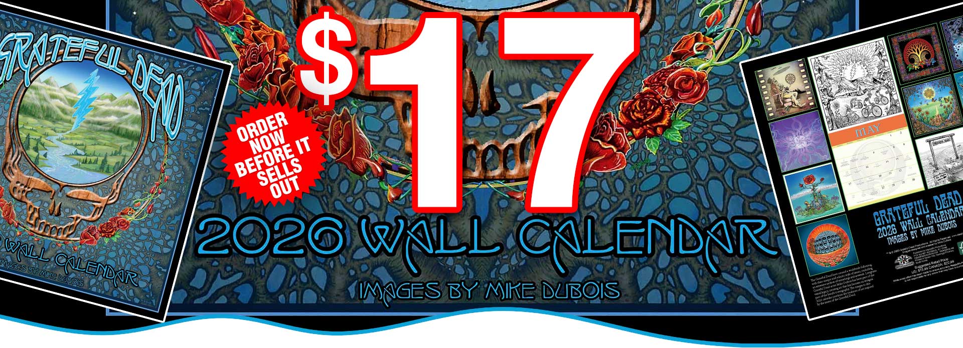Grateful Dead 2026 Wall Calendar Art by Mike DuBois