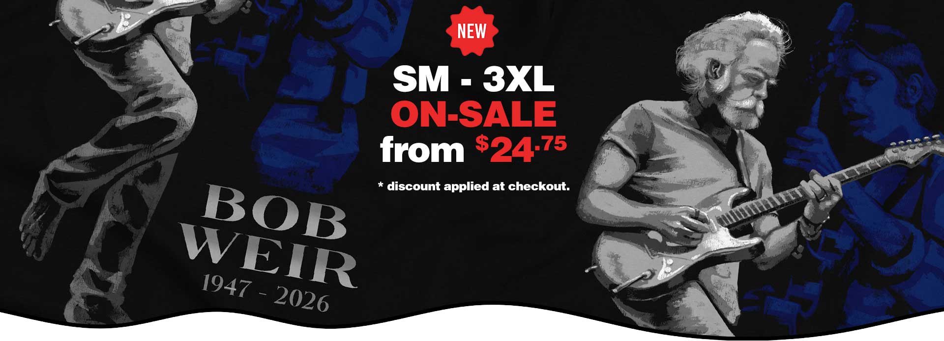 25% OFF Remembering Bobby Weir Black Tee S-3X