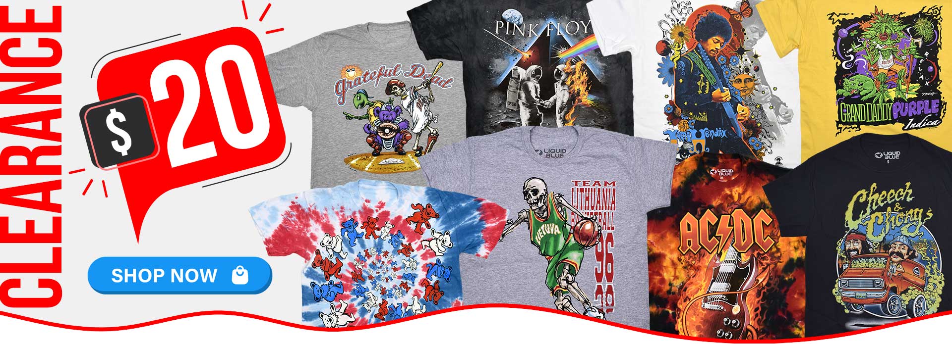 $20 Clearance Tees Grateful Dead, Floyd, Hendrix, ACDC and more...