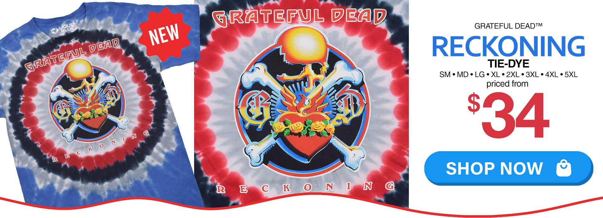 NEW Grateful Dead&trade; Reckoning Tie-Dye S-5XL A Rick Griffin masterpiece.