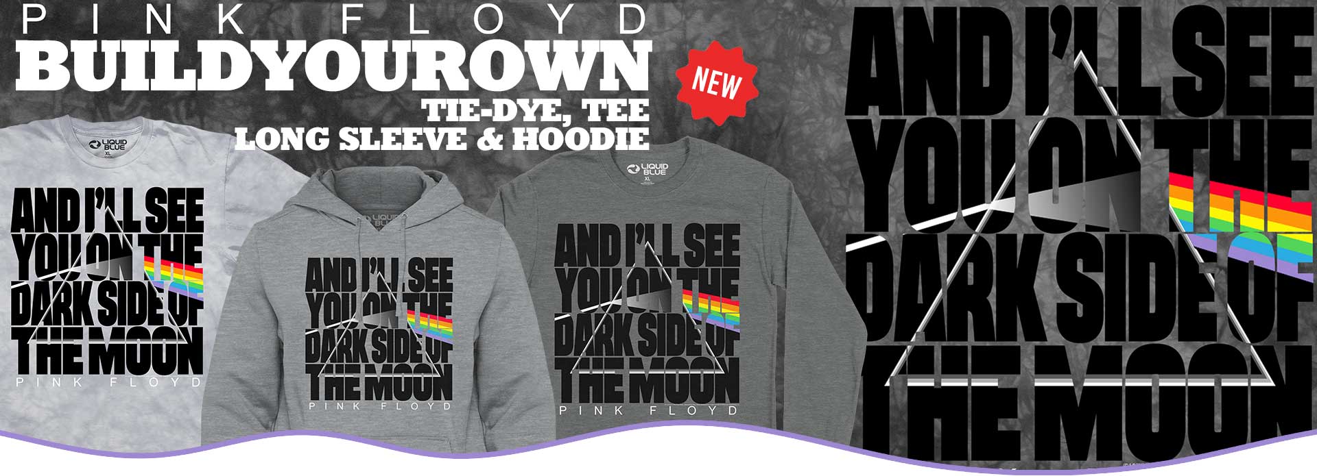 Pink Floyd The Dark Side Build Your Own Tie-Dye Tee Long Sleeve &amp; Hoodie