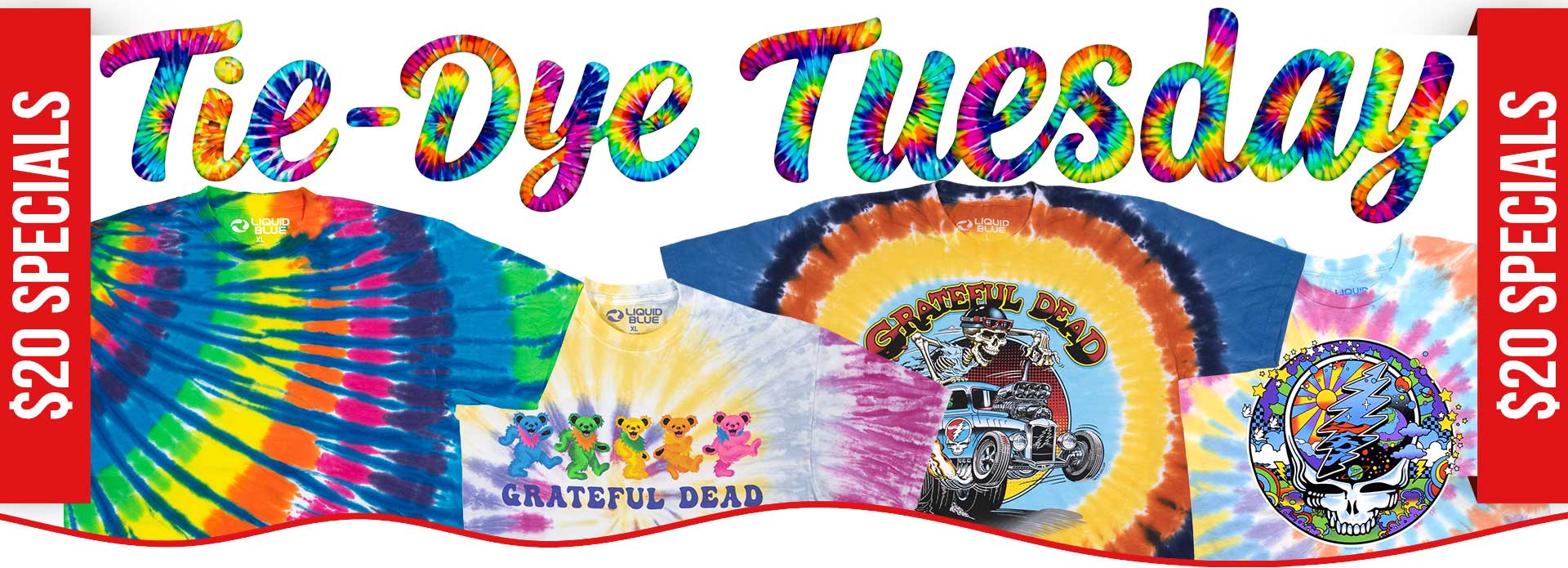 It's Tie-Dye Tuesday $20 Specials