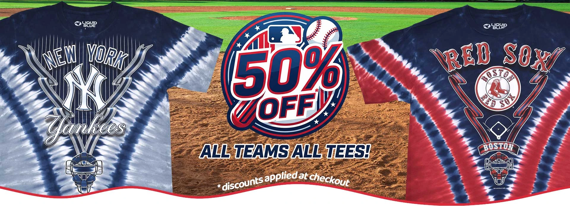 50% OFF* Major League Baseball Team Tie-Dye Tees! Red Sox, Yankees and so many more teams!
