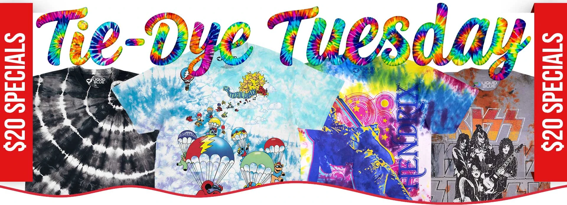 It's Tie-Dye Tuesday $20 Specials