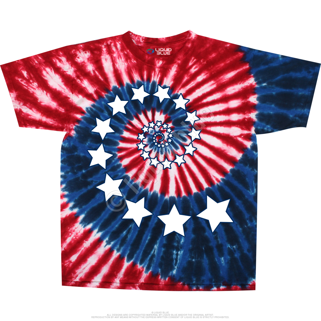 Liquid Blue T-Shirt  American Ripple Tie-Dye T-Shirt - Men ~ Cherry Art  Editions