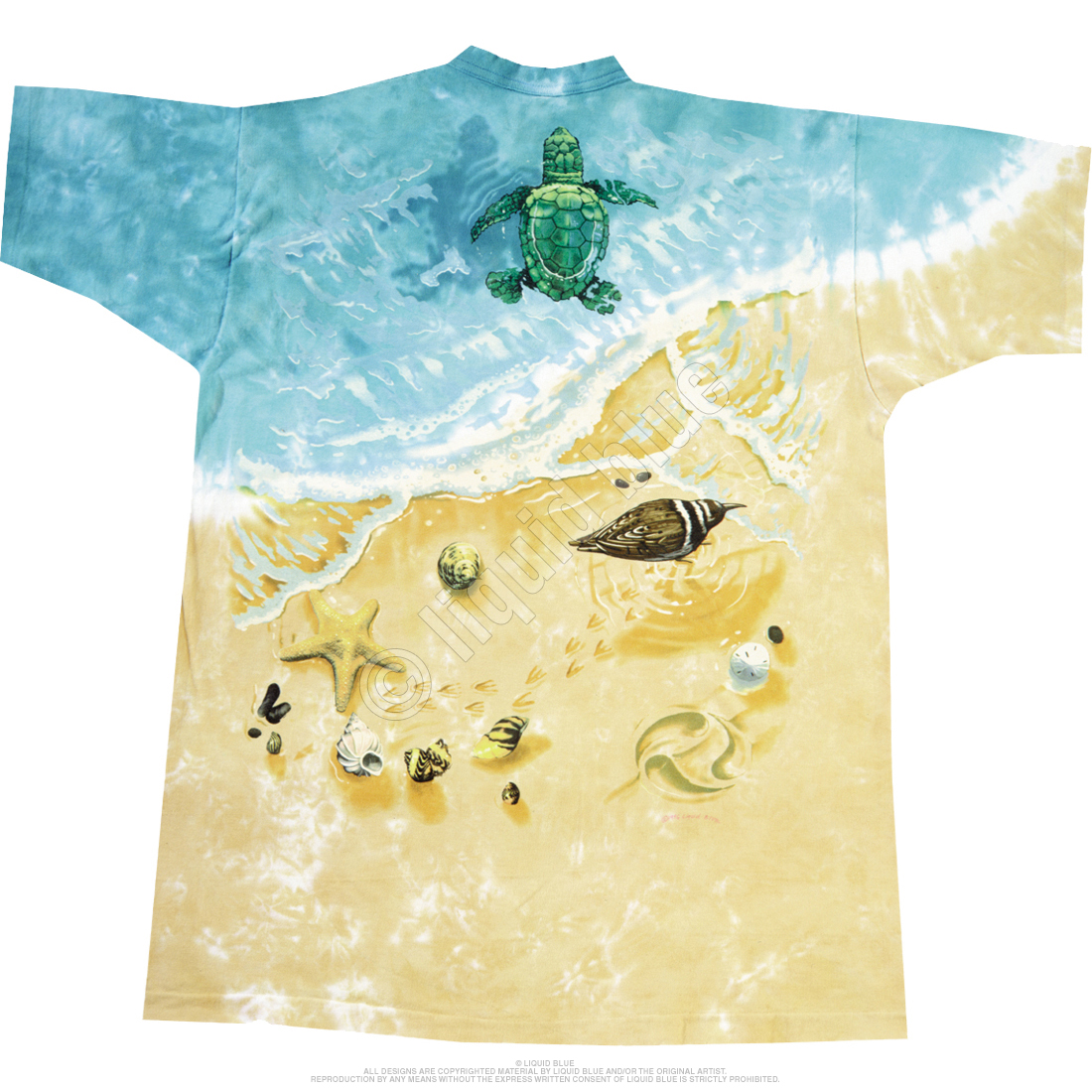 Liquid Blue Sea Turtles Tie-Dye T-Shirt - 3XL