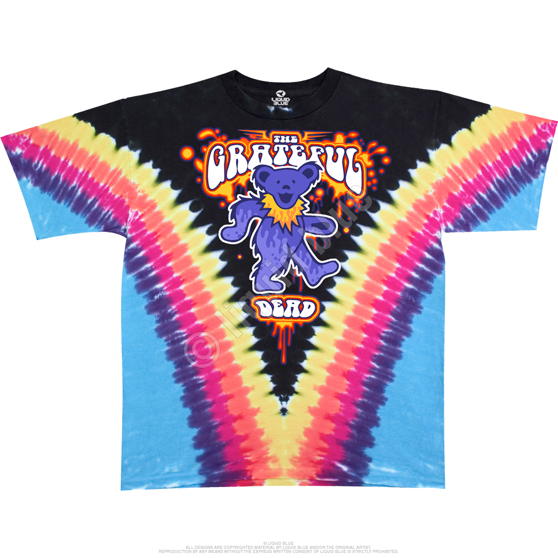 Grateful Dead Parachuting Bears Tie Dye T-Shirt Multi