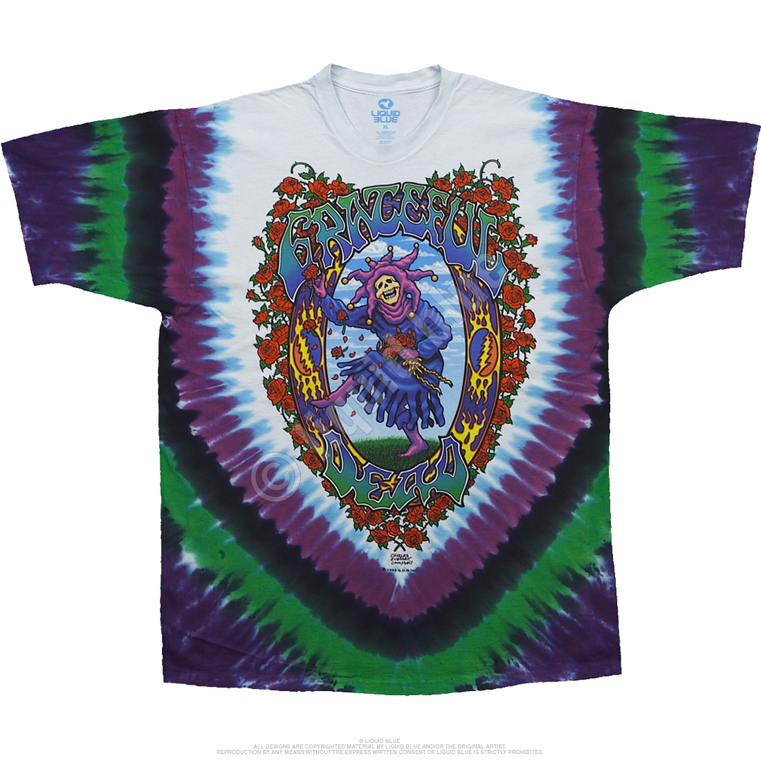 Liquid Blue Grateful Dead Amusement Park Tie-Dye T-Shirt XLarge