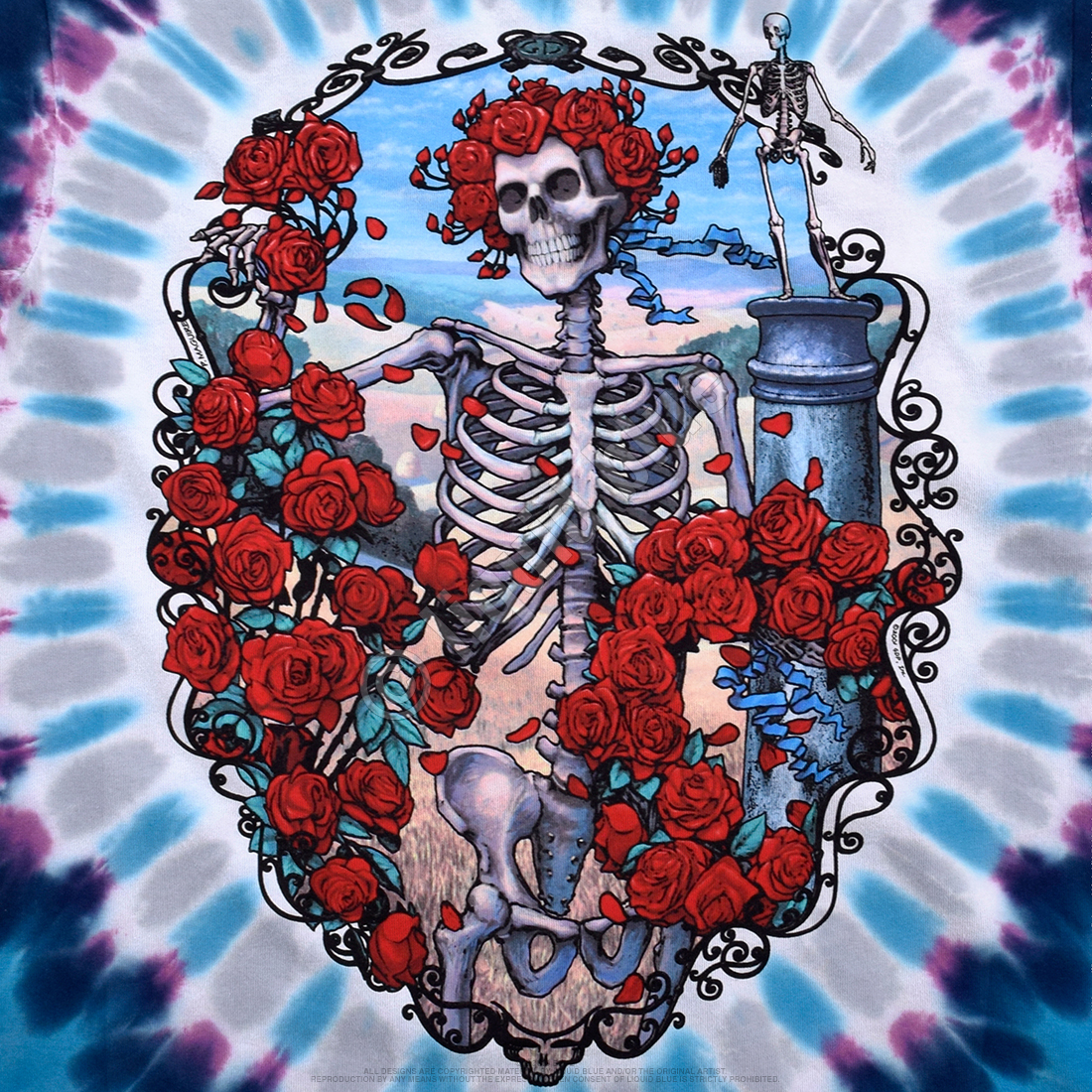Grateful Dead 30th Anniversary Tie-Dye T-Shirt Tee Liquid Blue