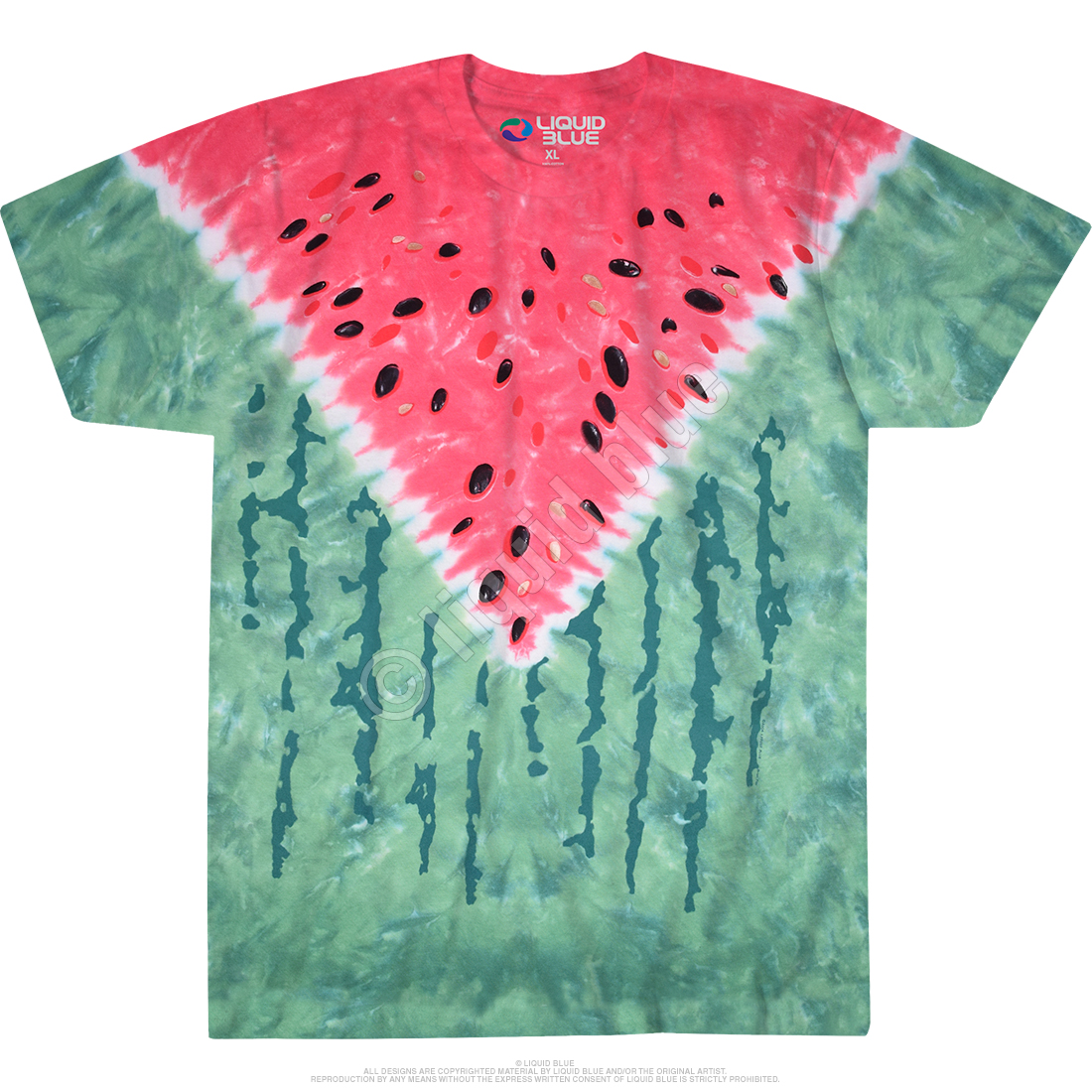 Food Watermelon Tie-Dye T-Shirt Tee Liquid Blue