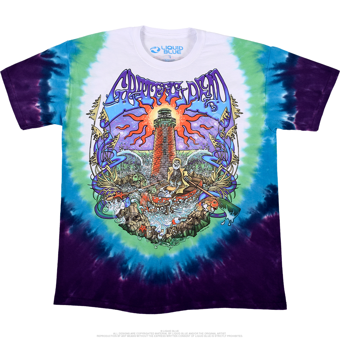 VINTAGE LIQUID BLUE GRATEFUL DEAD TYE DYE TEE - Primetime