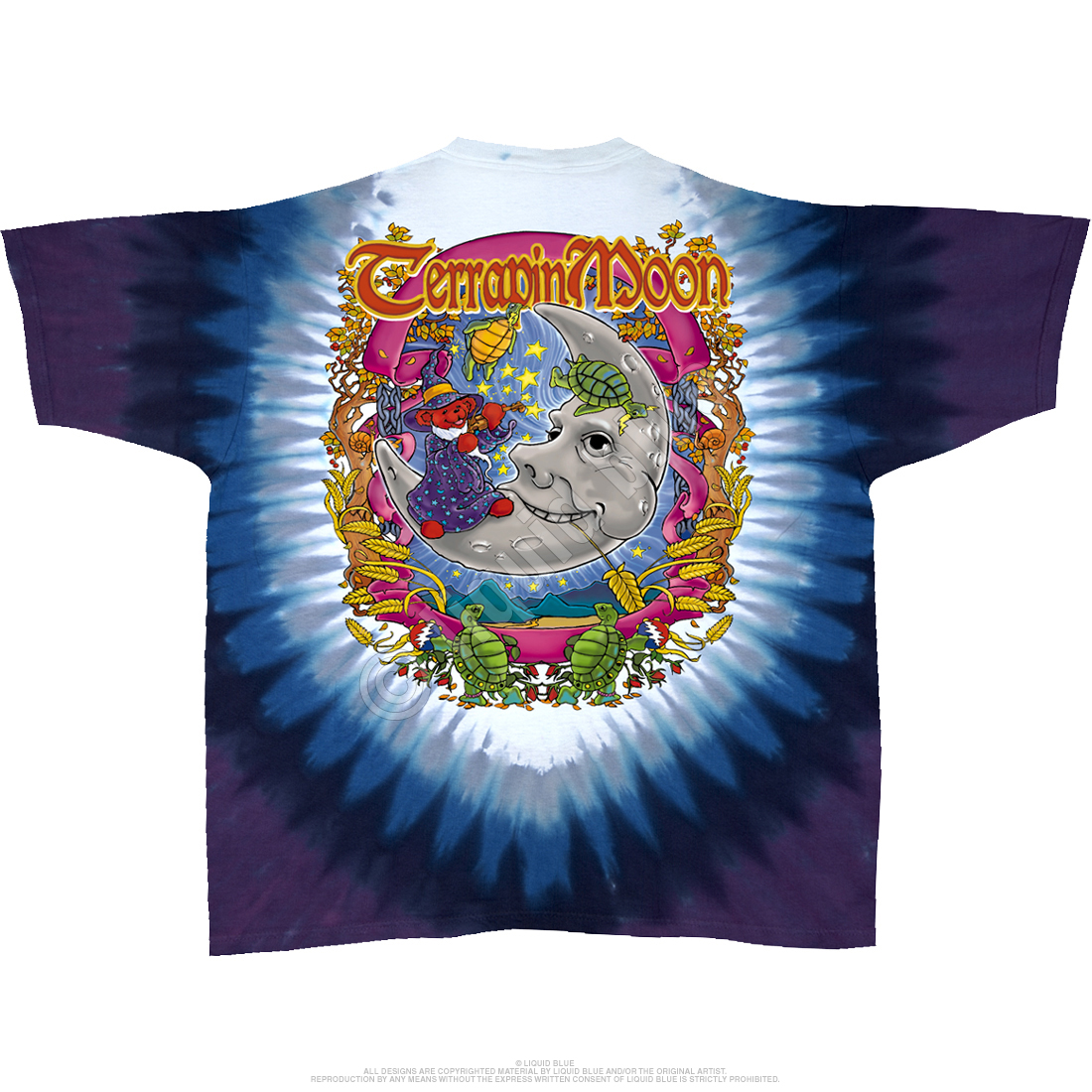 Liquid Blue Grateful Dead Terrapin Station Tie Dye Turtles Rock Music Mens T Shirt 11576 - M Regular