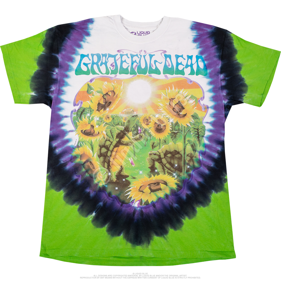 Grateful Dead Amusement Park Tie-Dye T-Shirt Tee Liquid Blue