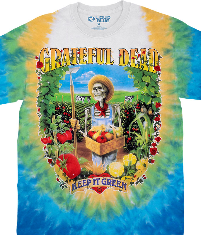 Buy Liquid Blue Men's Grateful Dead-Carpet Ride T-Shirt, Tie Dye, Small at