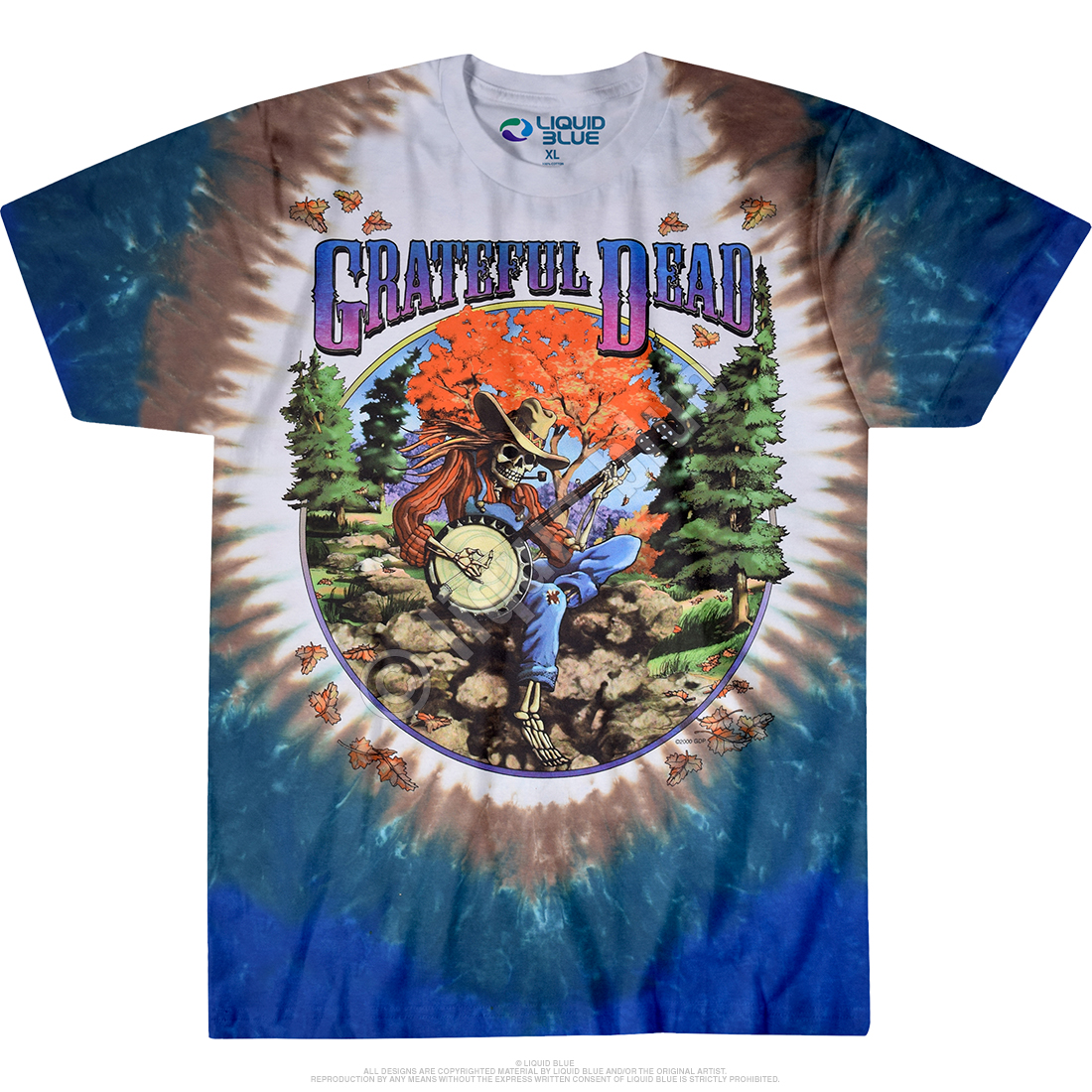 Grateful Dead Liquid Blue Good Ol' Glory T-Shirt, Blk, L