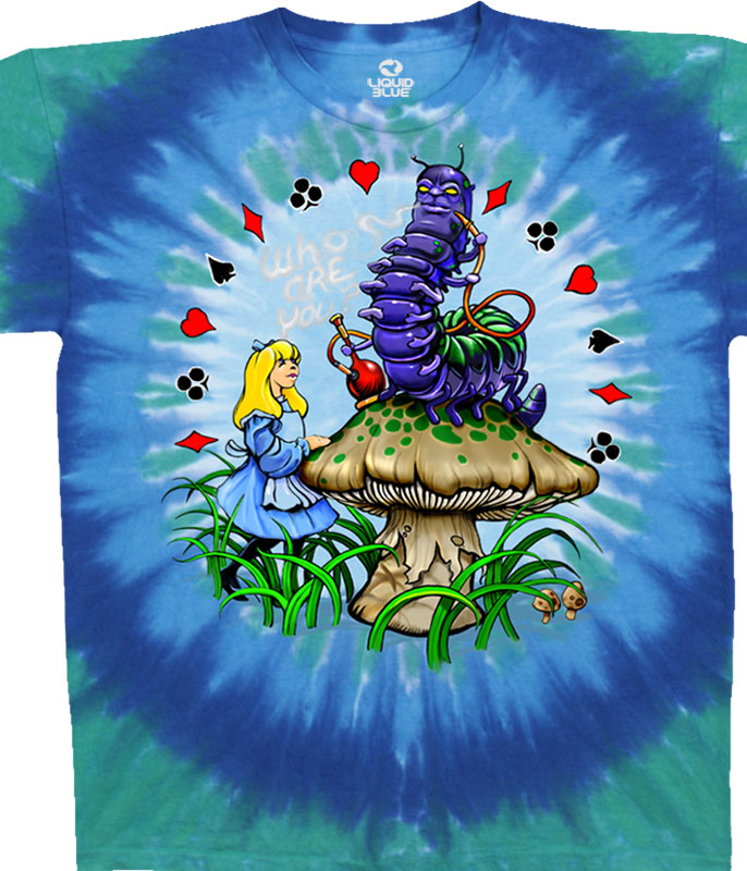 Light Fantasy Space Shrooms Tie-Dye T-Shirt Tee Liquid Blue