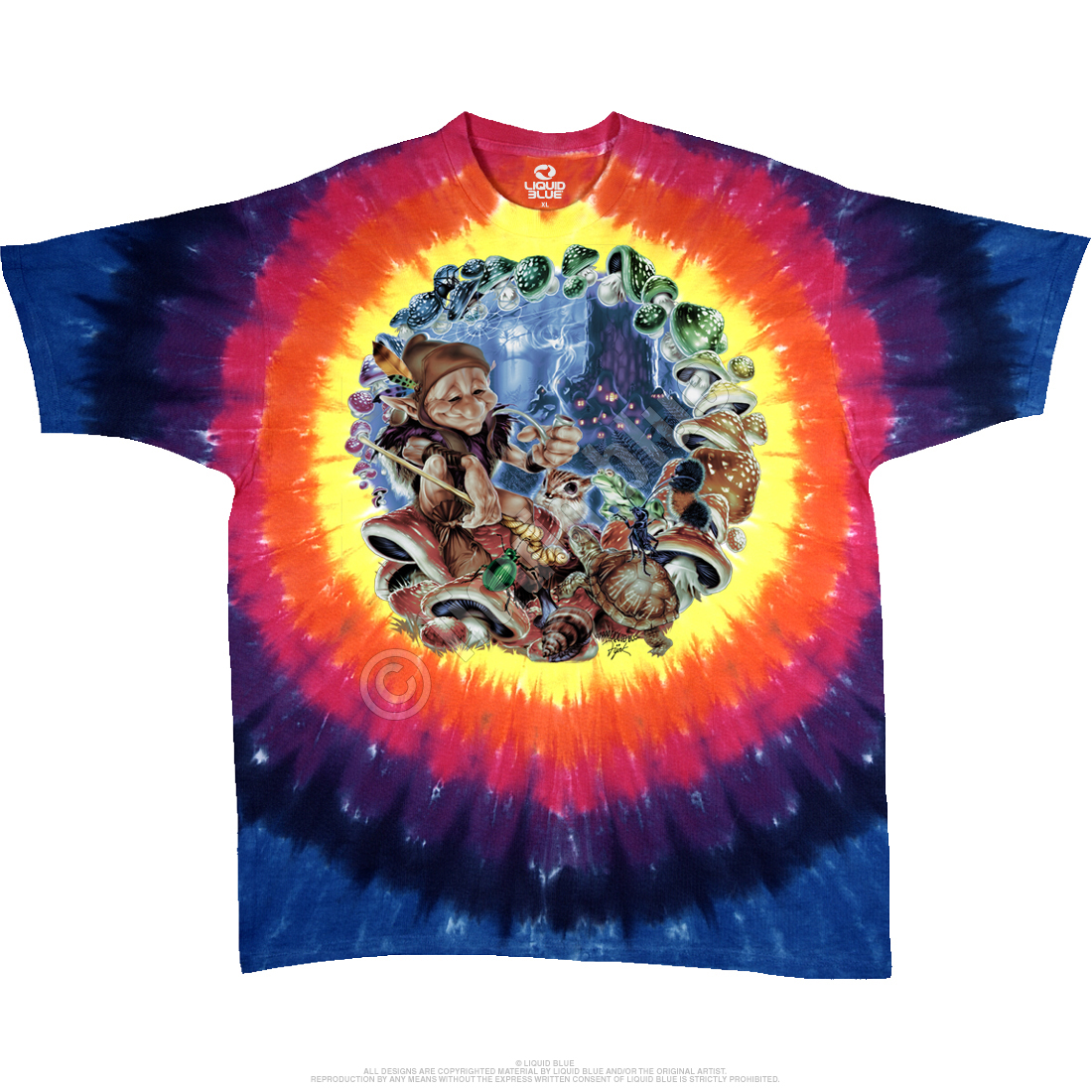 Light Fantasy Crystal Top Tie-Dye T-Shirt Tee Liquid Blue