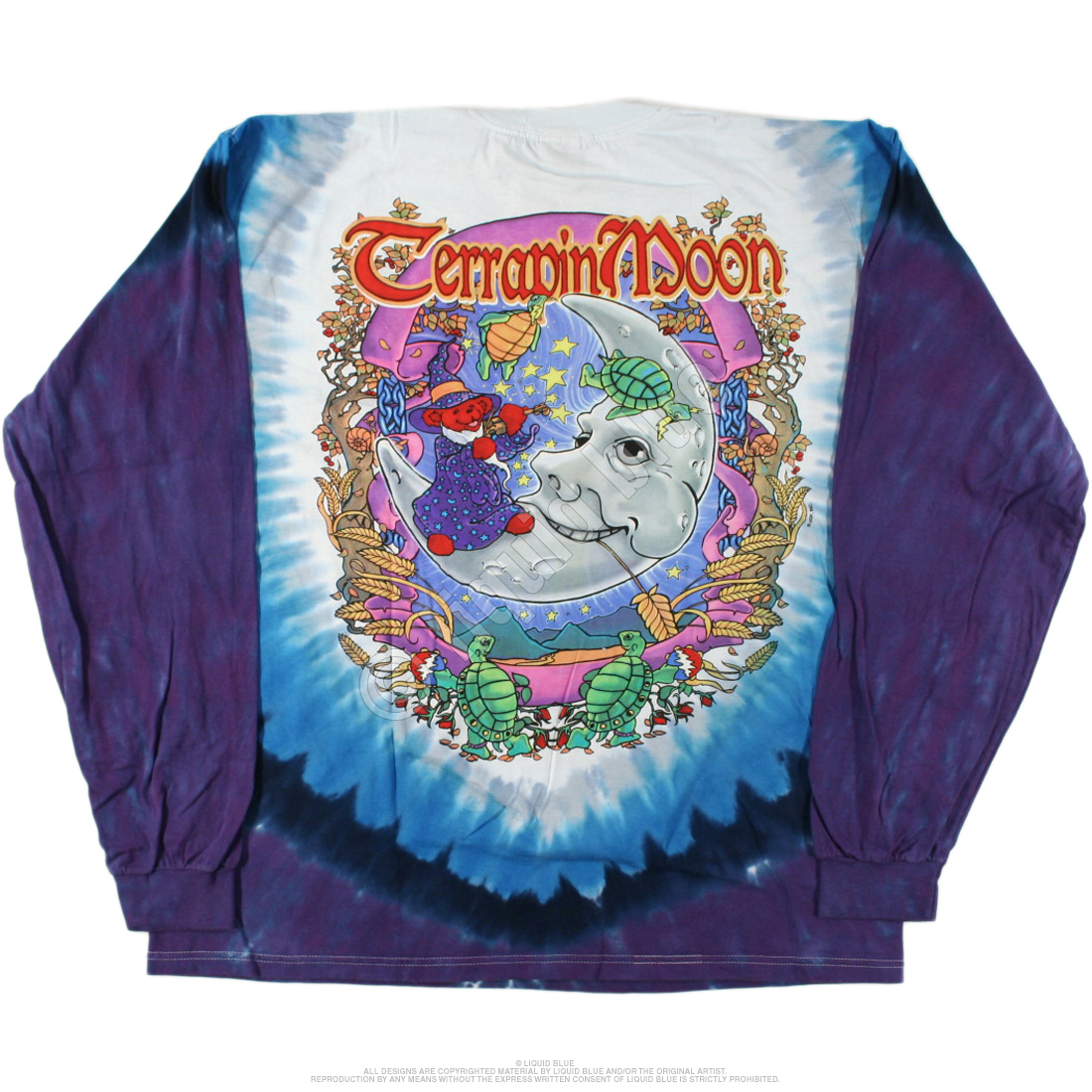 Grateful Dead Terrapin Moon Tie-Dye Long Sleeve T-Shirt Tee Liquid