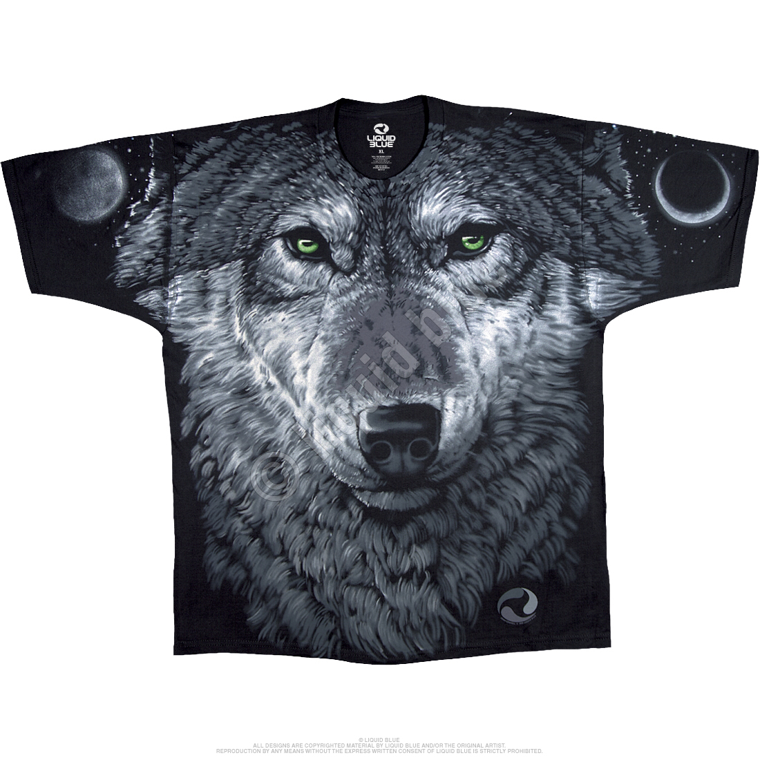 American Wildlife Eagle Dreamcatcher Black T-Shirt Tee Liquid Blue