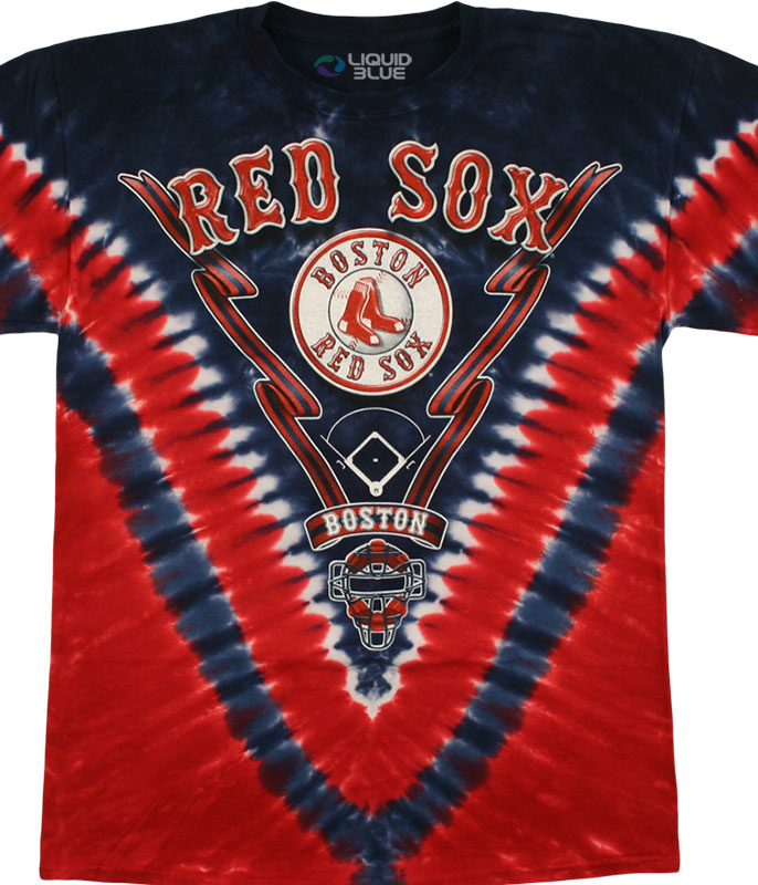 Liquid Blue Boston Red Sox Burst Baseball T-Shirt Size: XX-Large Blue