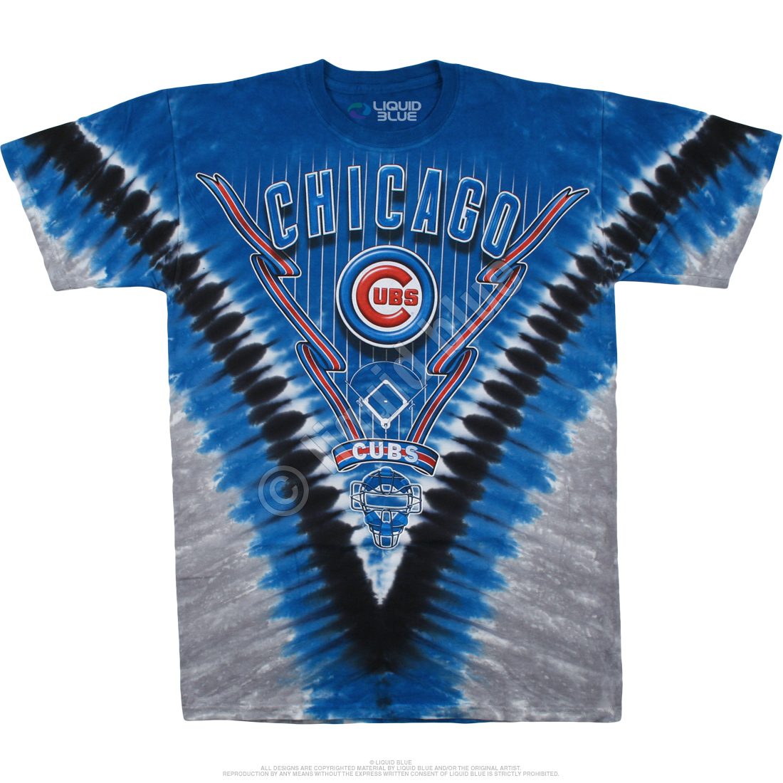 Stitches Chicago Cubs Baseball Tie Dye T-Shirt Small