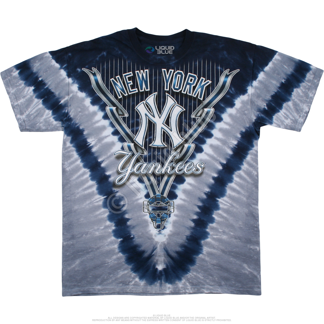 New Era / Youth Girls' New York Yankees Blue Tie Dye V-Neck T-Shirt