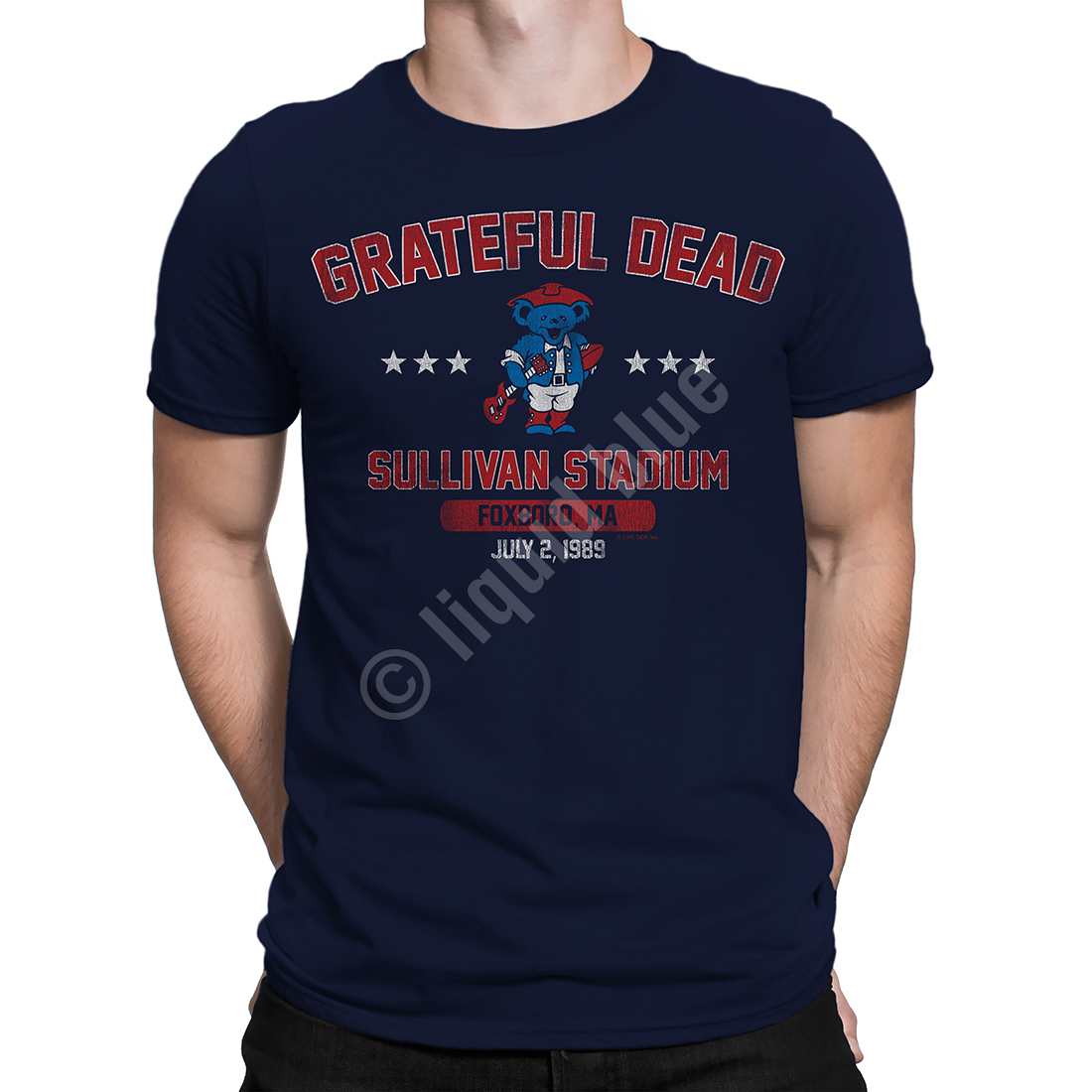 Atlanta Braves Homage Grateful Dead Tri-Blend T-Shirt - Navy