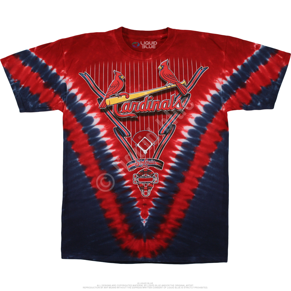 St. Louis Cardinals Shirt Mens Extra Large All Over Print Liquid Blue